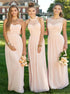 Light Pink Chiffon Bridesmaid Dress LBQB0038